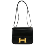 Hermes Black Box Calf Constance 18 Shoulder Bag