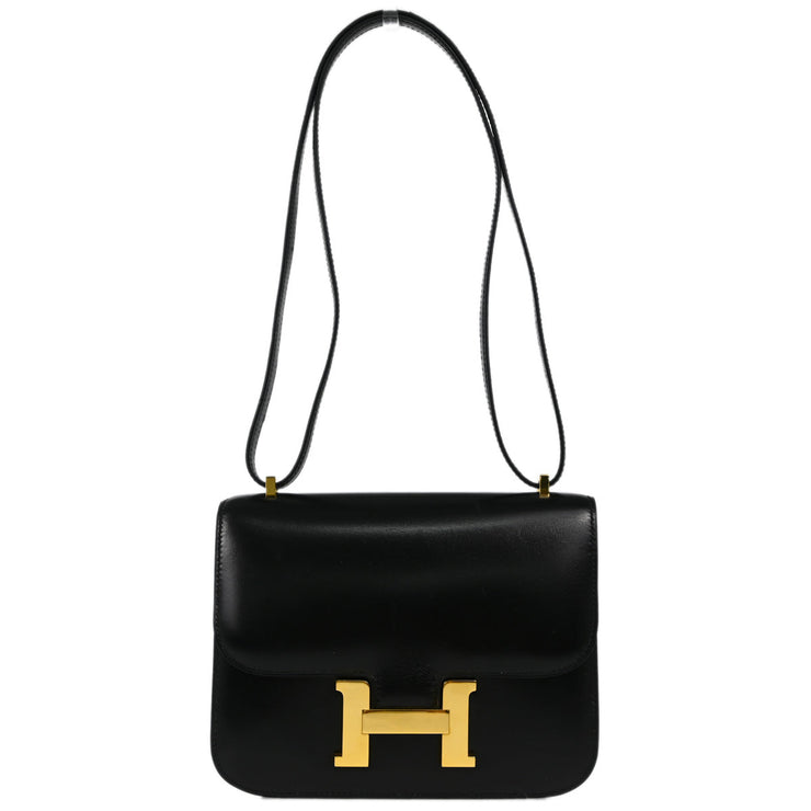 Hermes Black Box Calf Constance 18 Shoulder Bag