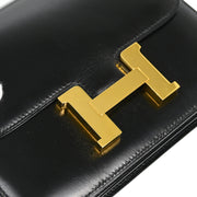 Hermes Black Box Calf Constance 18 Shoulder Bag