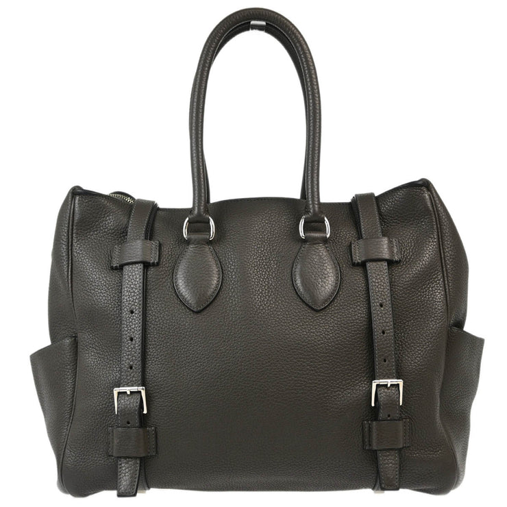 Hermes 2009 Graphite Taurillon Clemence Pursangle 35 Handbag