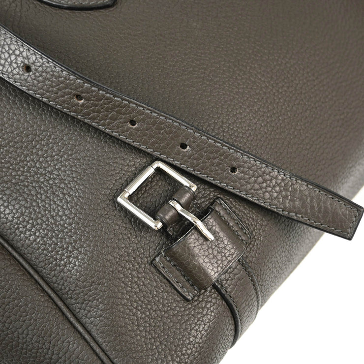 Hermes 2009 Graphite Taurillon Clemence Pursangle 35 Handbag