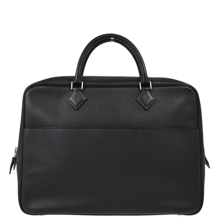 Hermes Black Fjord Plume Doc Briefcase Handbag