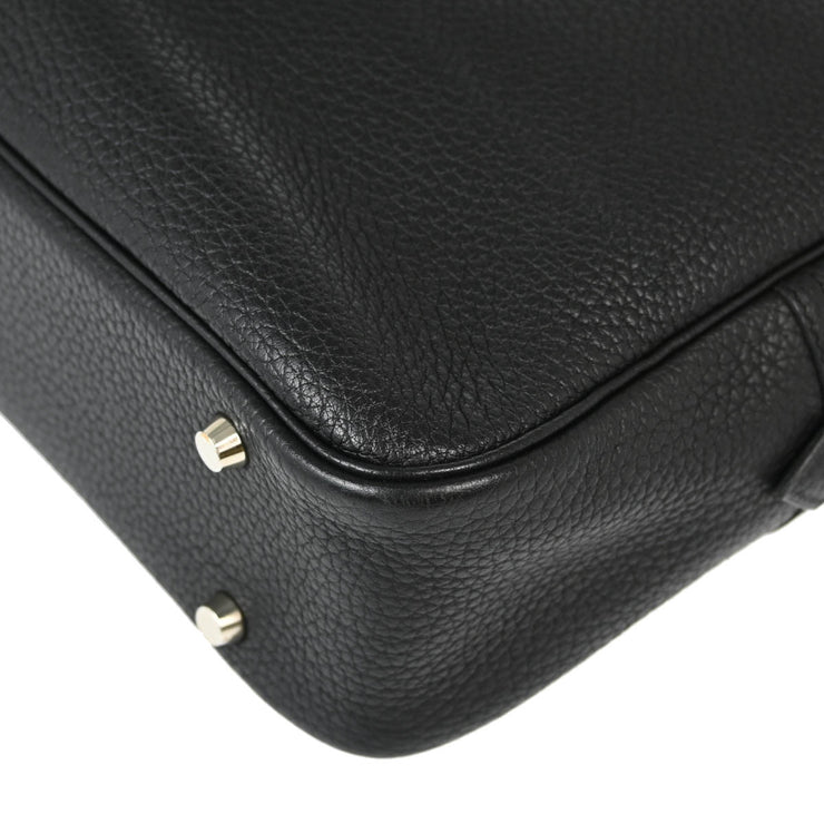 Hermes Black Fjord Plume Doc Briefcase Handbag