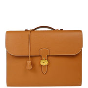 Hermes Gold Courchevel Sac a Depeches 41 Briefcase