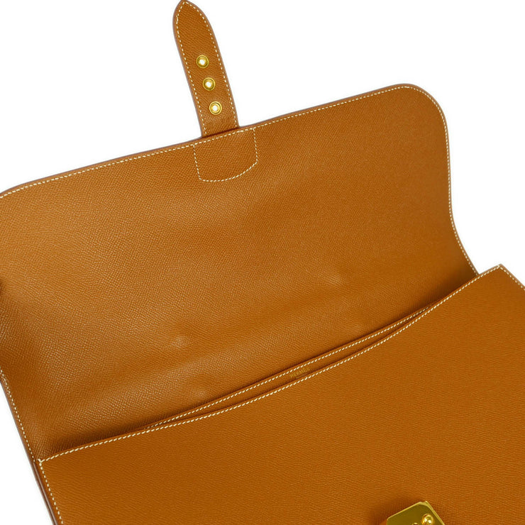 Hermes Gold Courchevel Sac a Depeches 41 Briefcase