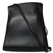 Hermes 1993 Black Box Calf Kelly Sport GM Shoulder Bag