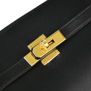 Hermes Black Box Calf Kelly Sport GM Shoulder Bag