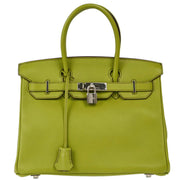 Hermes 2006 Anis Green Swift Birkin 30 Handbag