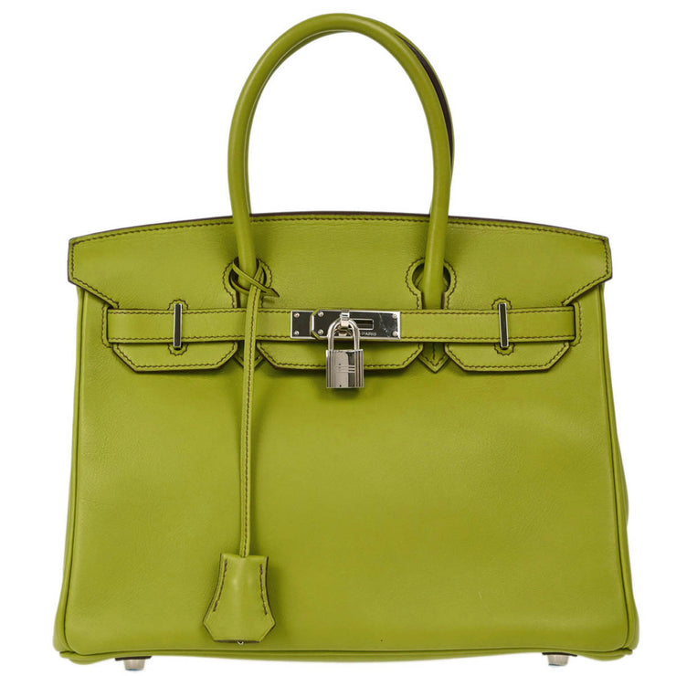 Hermes Anis Green Swift Birkin 30 Handbag