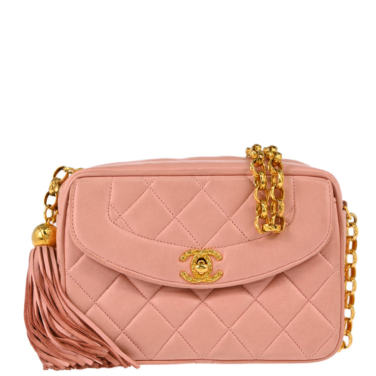 Chanel 1991-1994 Pink Lambskin Camera Bag Mini