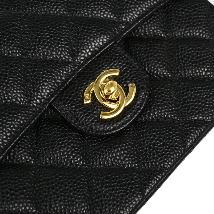 Chanel 2002-2003 Black Caviar Mini Classic Square Flap Shoulder Bag 17