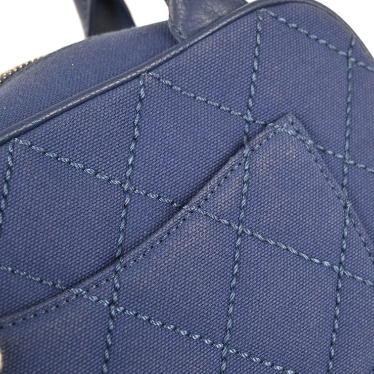 Chanel 2005-2006 Blue Wild Stitch Bowling Bag 27