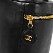 Chanel 1996-1997 Black Lambskin Bicolore Vanity Handbag