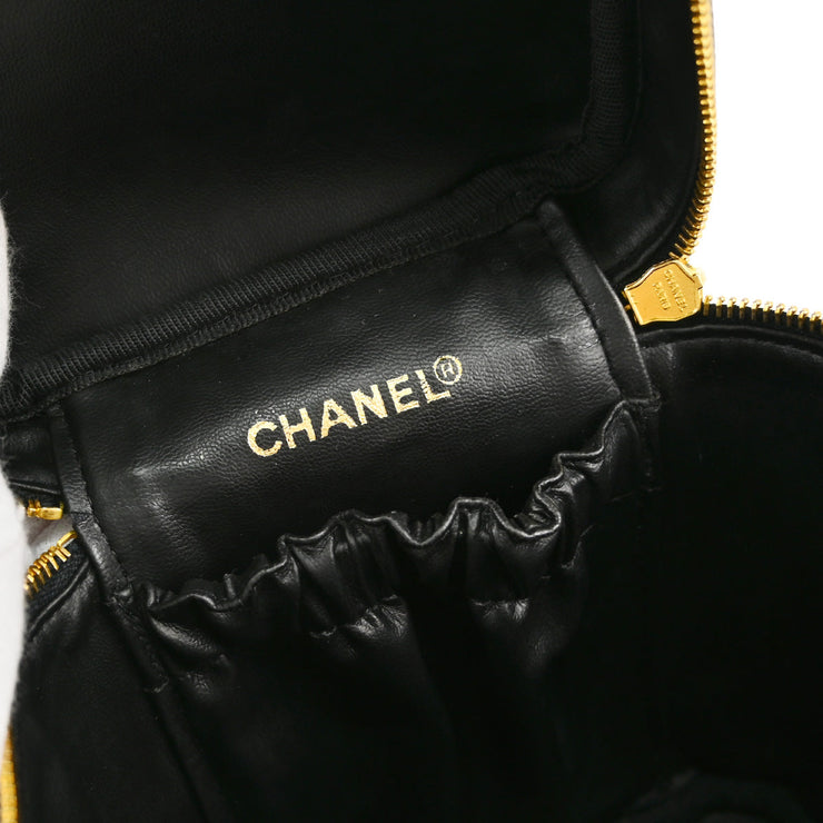 Chanel 1996-1997 Black Lambskin Bicolore Vanity Handbag