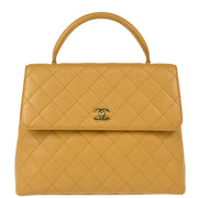 Chanel 2003-2004 Beige Caviar Kelly Handbag