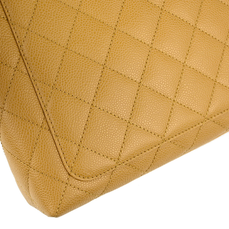 Chanel 2003-2004 Beige Caviar Kelly Handbag