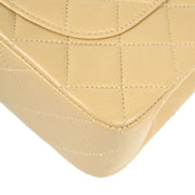 Chanel 1994-1996 Beige Lambskin Small Classic Double Flap Shoulder Bag