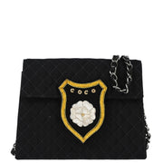 Chanel 2005-2006 Black Emblem Chain Shoulder Bag