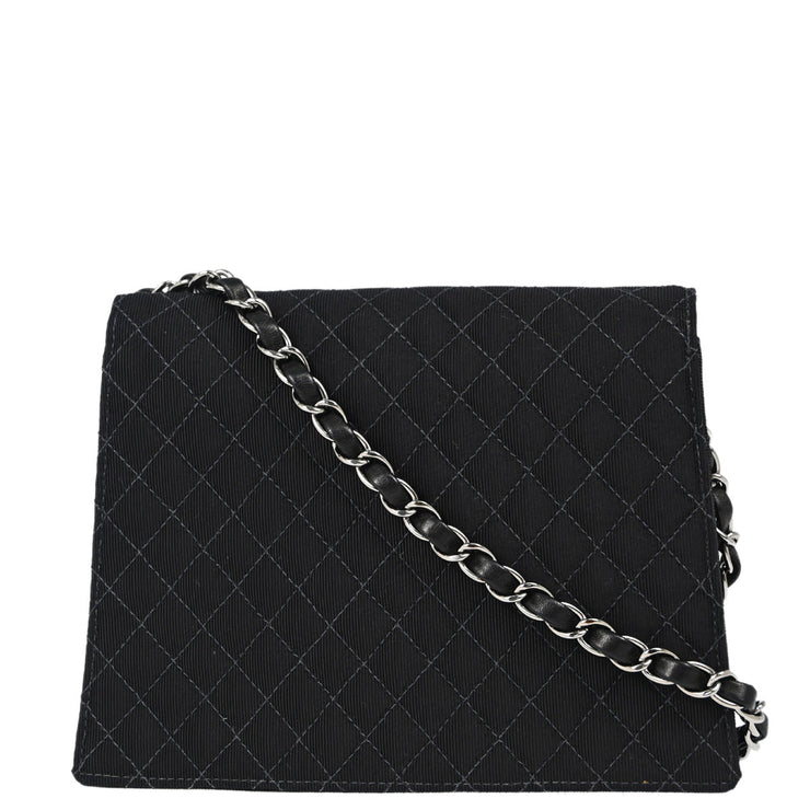 Chanel 2005-2006 Black Emblem Chain Shoulder Bag