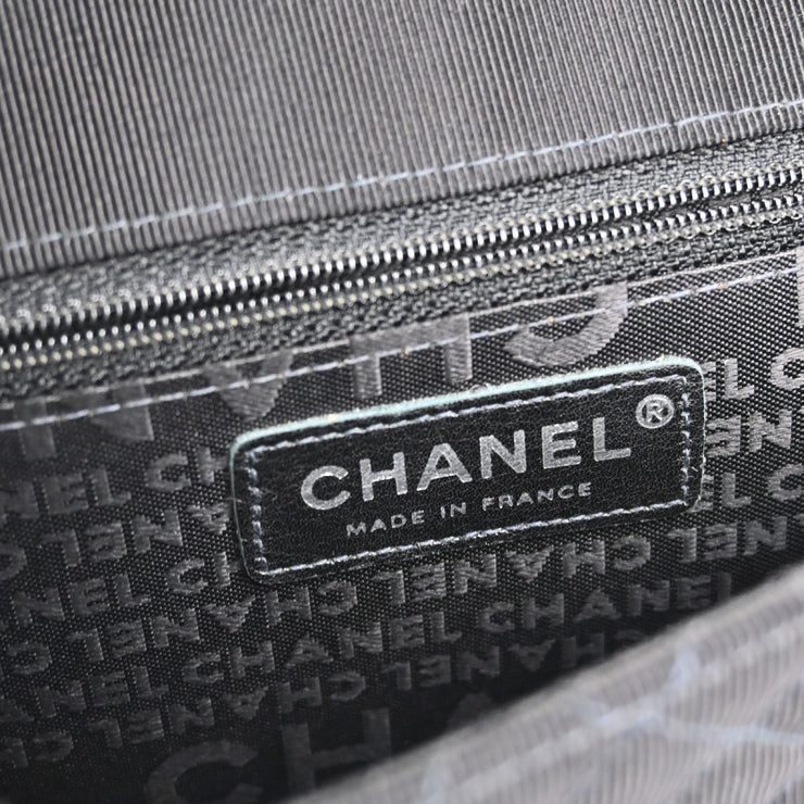 Chanel 2005-2006 Black Emblem Chain Shoulder Bag