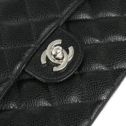 Chanel 2003-2004 Black Caviar Mini Classic Square Flap Shoulder Bag 17