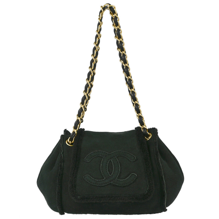 Chanel 2002-2003 Black Mouton Shoulder Bag