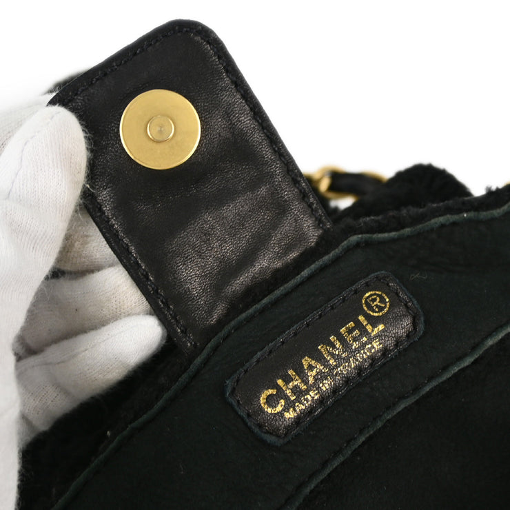 Chanel 2002-2003 Black Mouton Shoulder Bag