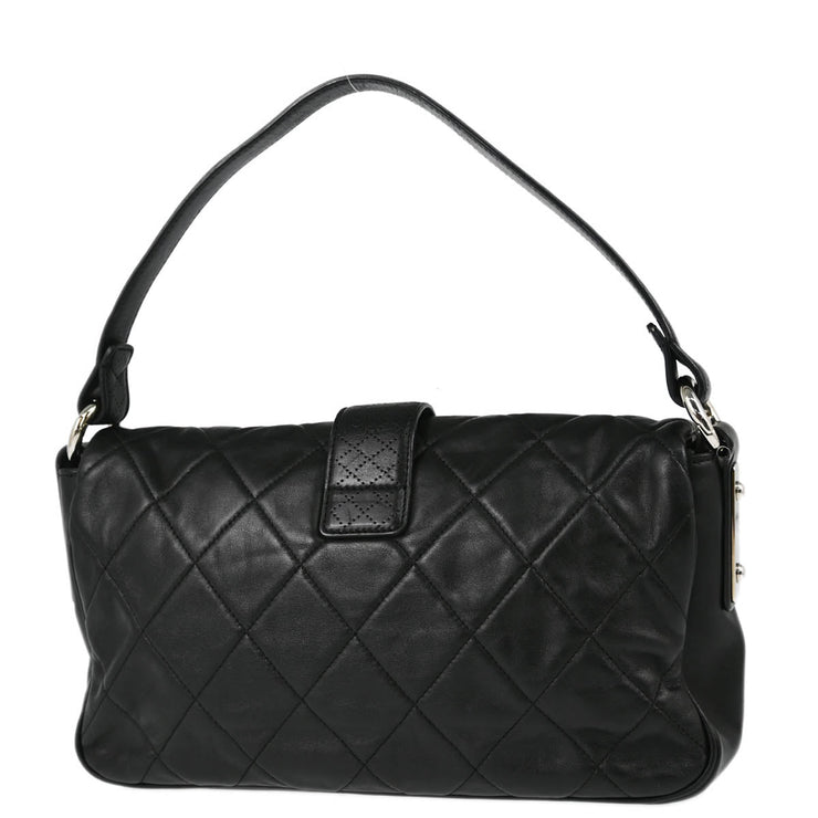 Chanel 2008-2009 Black Lambskin Paris-Londres Handbag