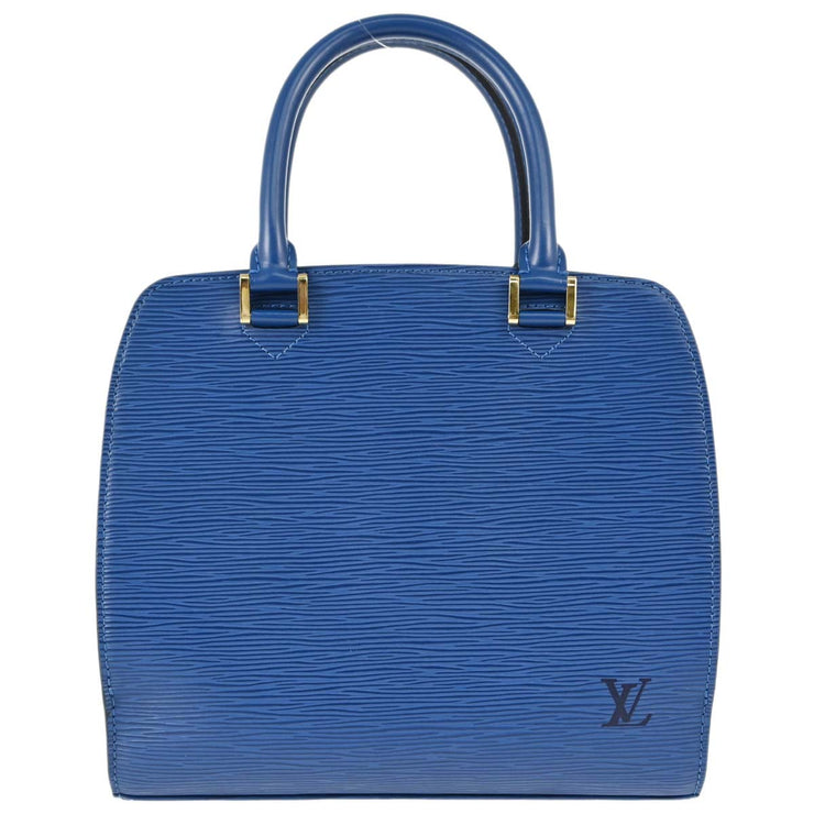 Louis Vuitton 1997 Blue Epi Pont Neuf Handbag M52055