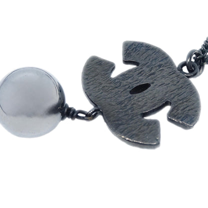 Chanel Chain Necklace Silver Black B13B