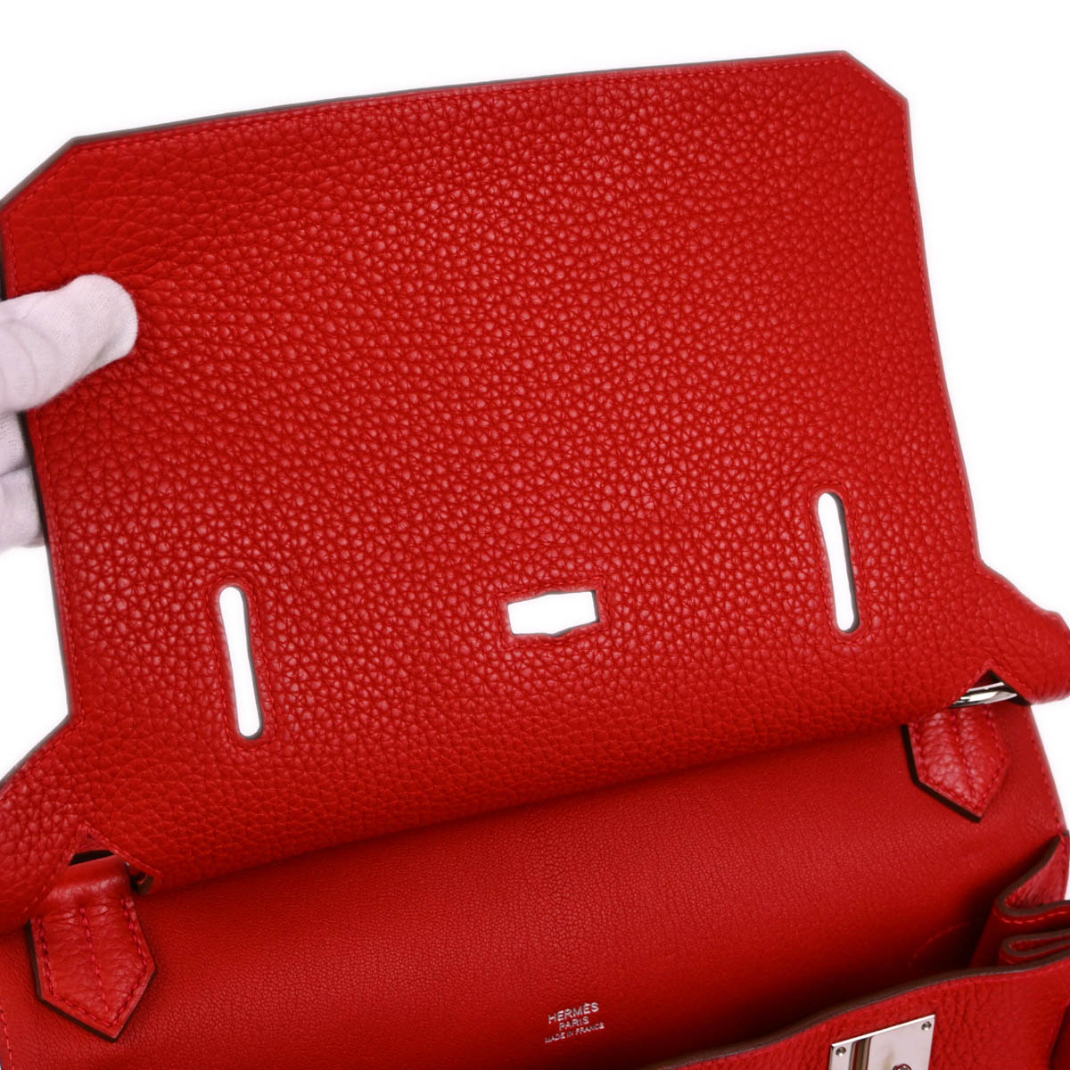 Hermes 2013 Red Taurillon Clemence Jypsiere 31 Shoulder Bag