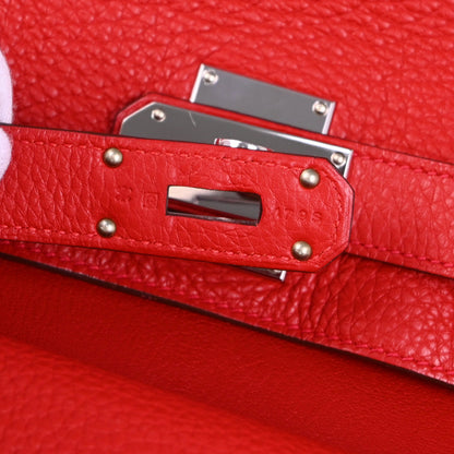 Hermes 2013 Red Taurillon Clemence Jypsiere 31 Shoulder Bag