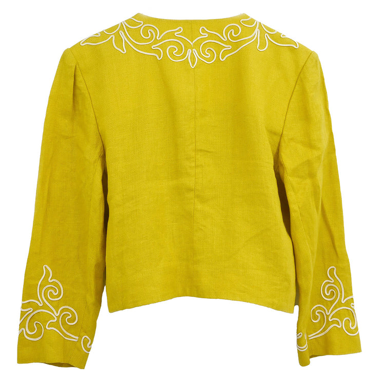 Yves Saint Laurent Collarless Jacket Yellow #S