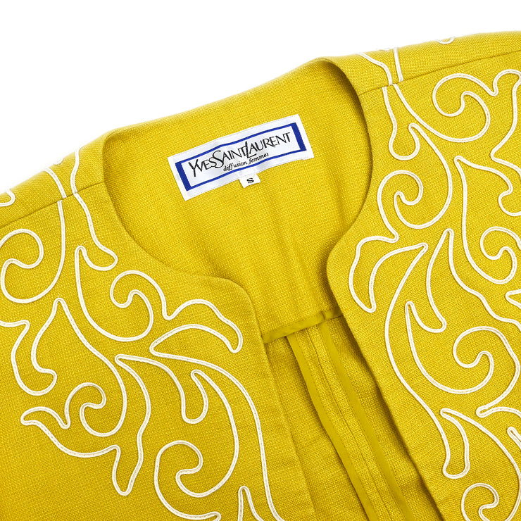 Yves Saint Laurent Collarless Jacket Yellow #S