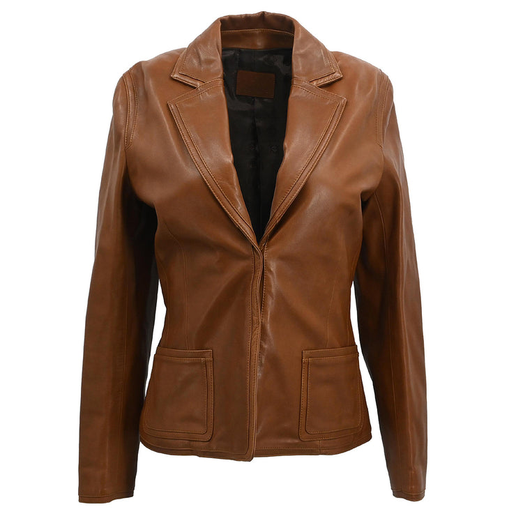 Loewe Single Breasted Jacket Brown Lambskin #38