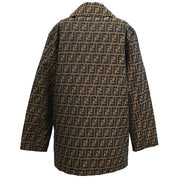 Fendi Double Breasted Zucca Coat Brown #42