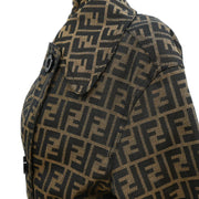 Fendi Double Breasted Zucca Coat Brown #42