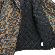 Fendi Double Breasted Zucca Coat Brown #42