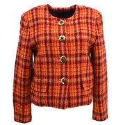 Christian Dior Collarless Jacket Orange #M