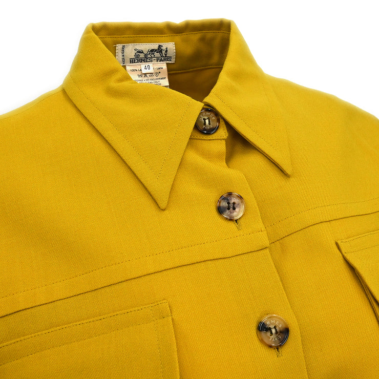 Hermes Shirt Blouse Yellow #40