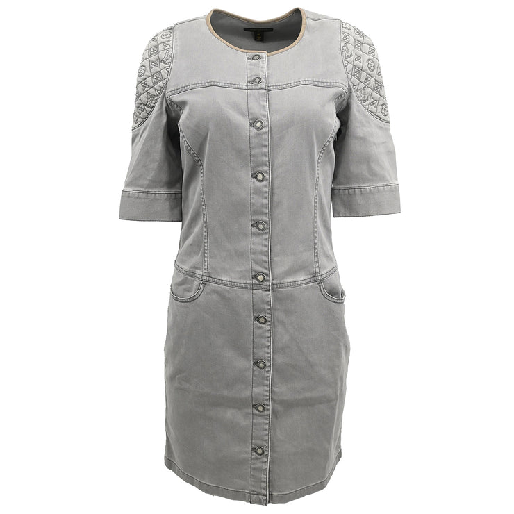 Louis Vuitton Denim Dress Gray #40