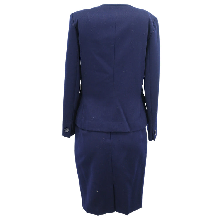 Christian Dior Setup Suit Jacket Skirt Navy #M