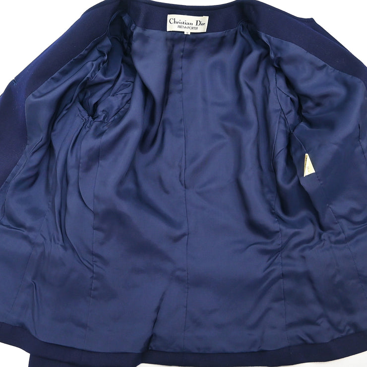 Christian Dior Setup Suit Jacket Skirt Navy #M