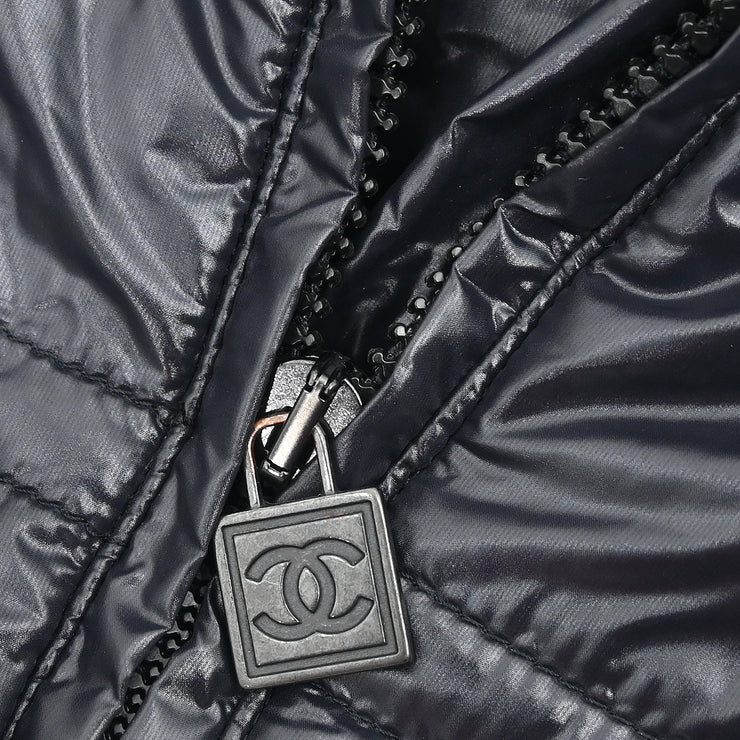 Chanel 2009 Zip Up Hooded Jacket Black #36