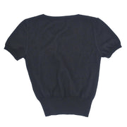 Chanel 1995 Short Sleeve Sweater Knit Top Black #38