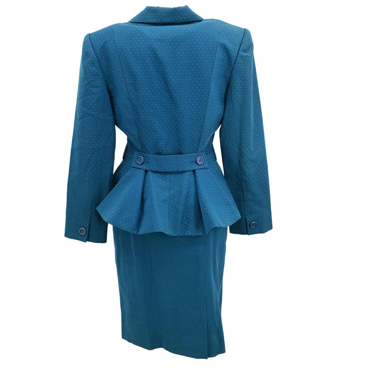 Christian Dior Setup Suit Jacket Skirt Blue #7