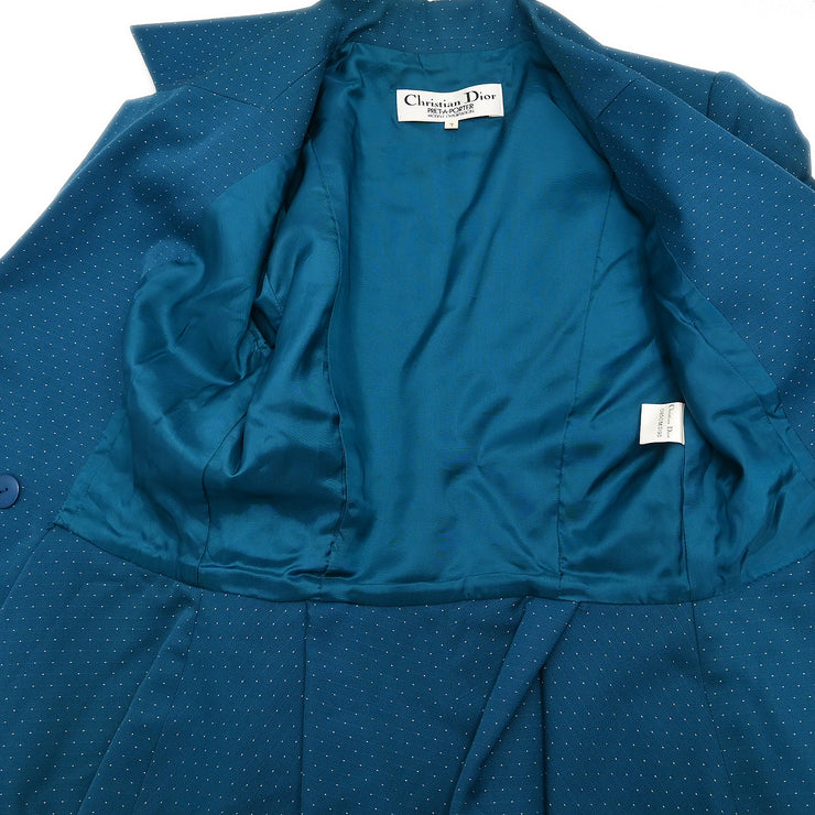 Christian Dior Setup Suit Jacket Skirt Blue #7