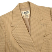 Hermes Single Breasted Jacket Beige #40