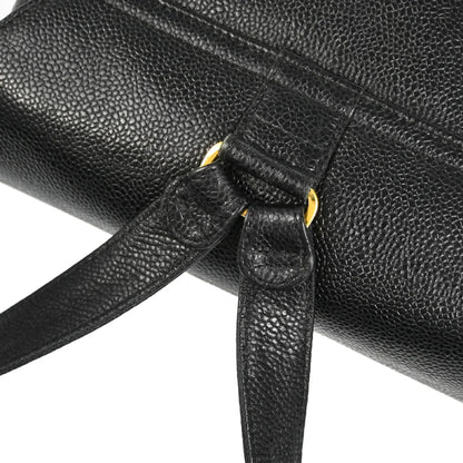 Chanel 1996-1997 Black Caviar Triple CC Backpack