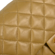 Chanel 1994-1996 Beige Lambskin Medium Classic Double Flap Shoulder Bag